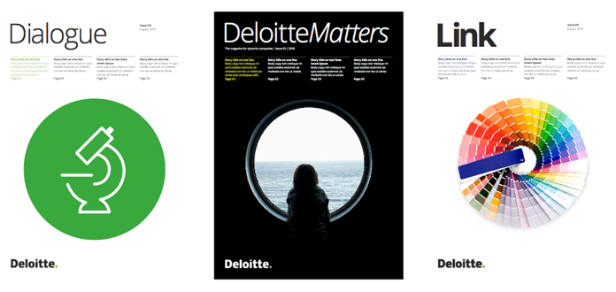 Plakaty i rebranding Deloitte