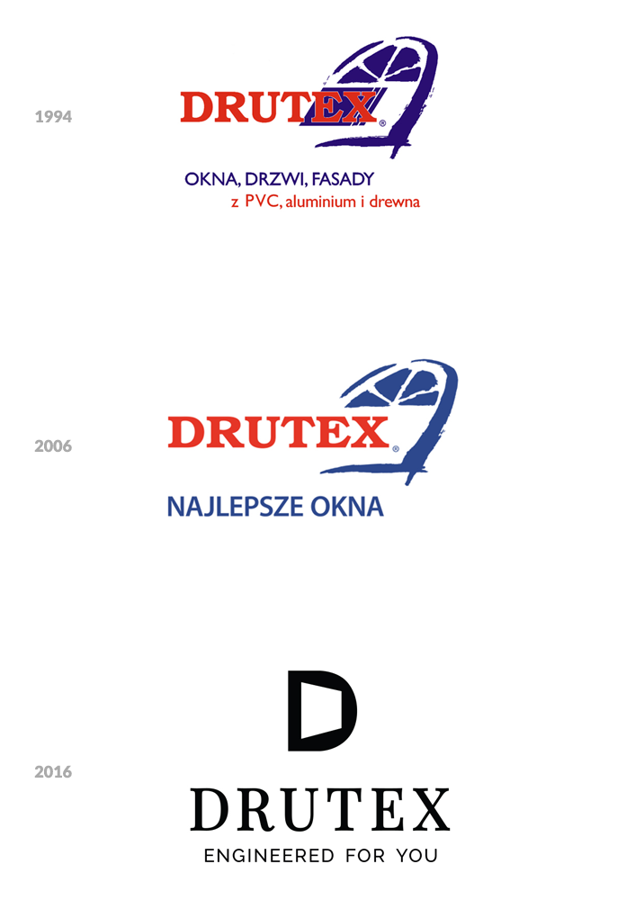 Ewolucja logo Drutexu