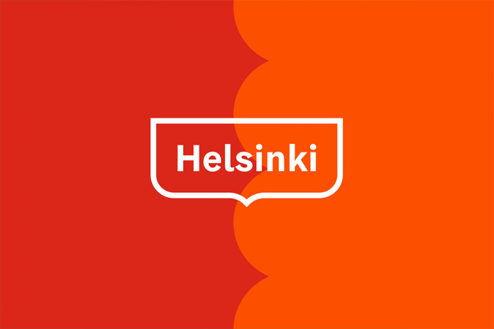 Nowe logo miasta Helsinki - czerwone tło