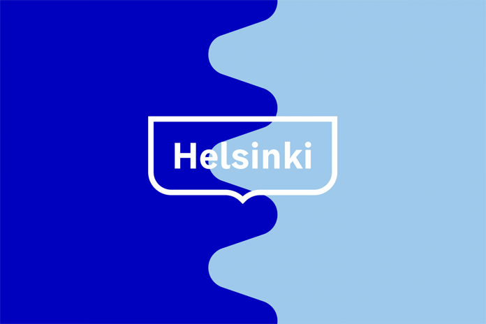 Nowe logo Helsinek na niebieskim tle