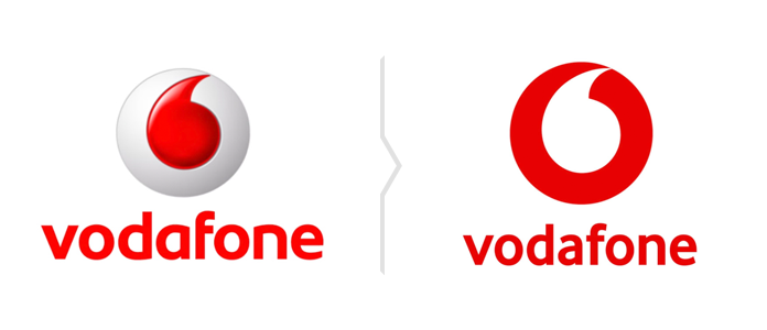 Stare i nowe logo Vodafone