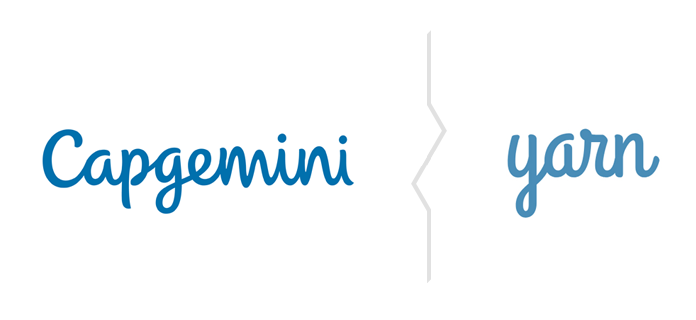 Porównanie logotypów Capgemini i Yarn