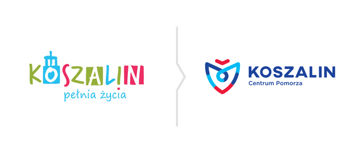 Rebranding Koszalina - porównanie logo