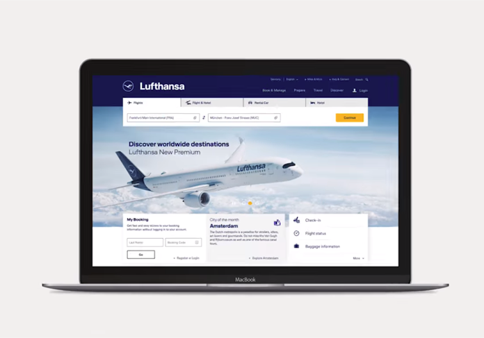 Strona internetowa Lufthansa