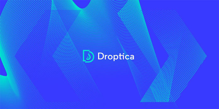 Nowe logo Droptica - niebieskie tło