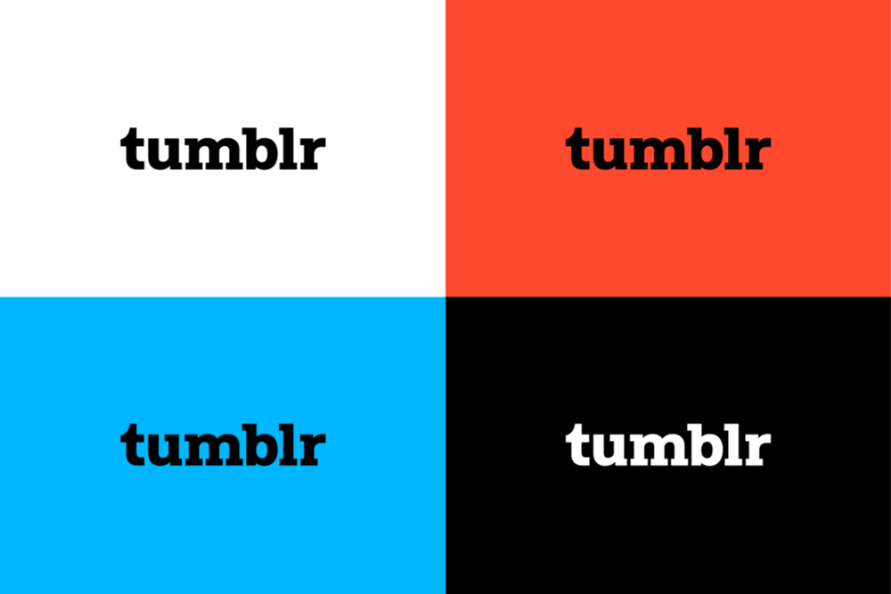 Warianty kolorystyczne nowej identyfikacji Tumblr