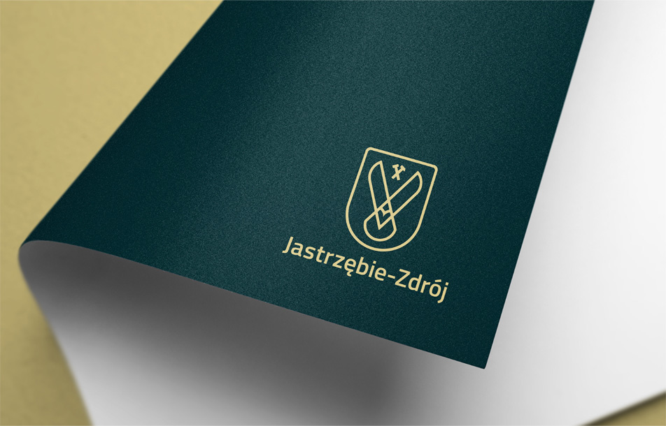 Wizualizacja logo Jastrzębia-Zdroju na papierze