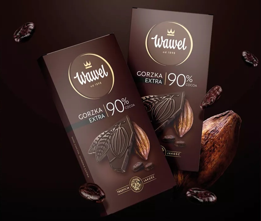 Odświeżone opakowania czekolady Wawel z nowym logo marki