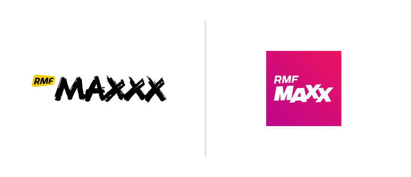 O después metálico coger un resfriado RMF MAXX z jednym X mniej. Nowe logo i identyfikacja marki - Branding  Monitor