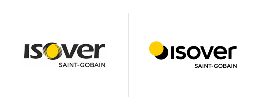 Stare i nowe logo Isover 2022