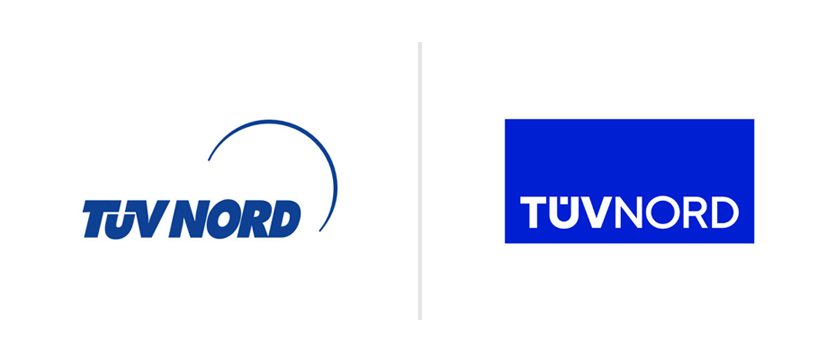 Stare i nowe logo TUV Nord - rebranding