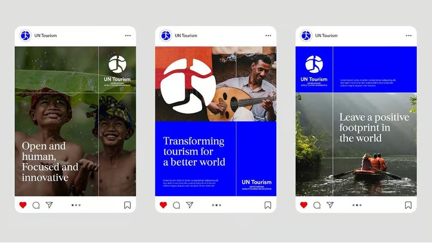 Nowa identyfikacja wizualna UN Tourism - social media
