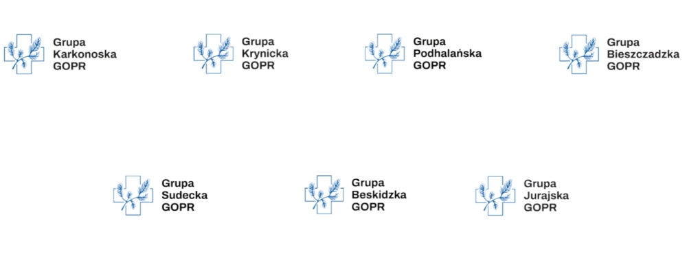 Rebranding GOPR - znaki Grup regionalnych w wersjach alternatywnych
