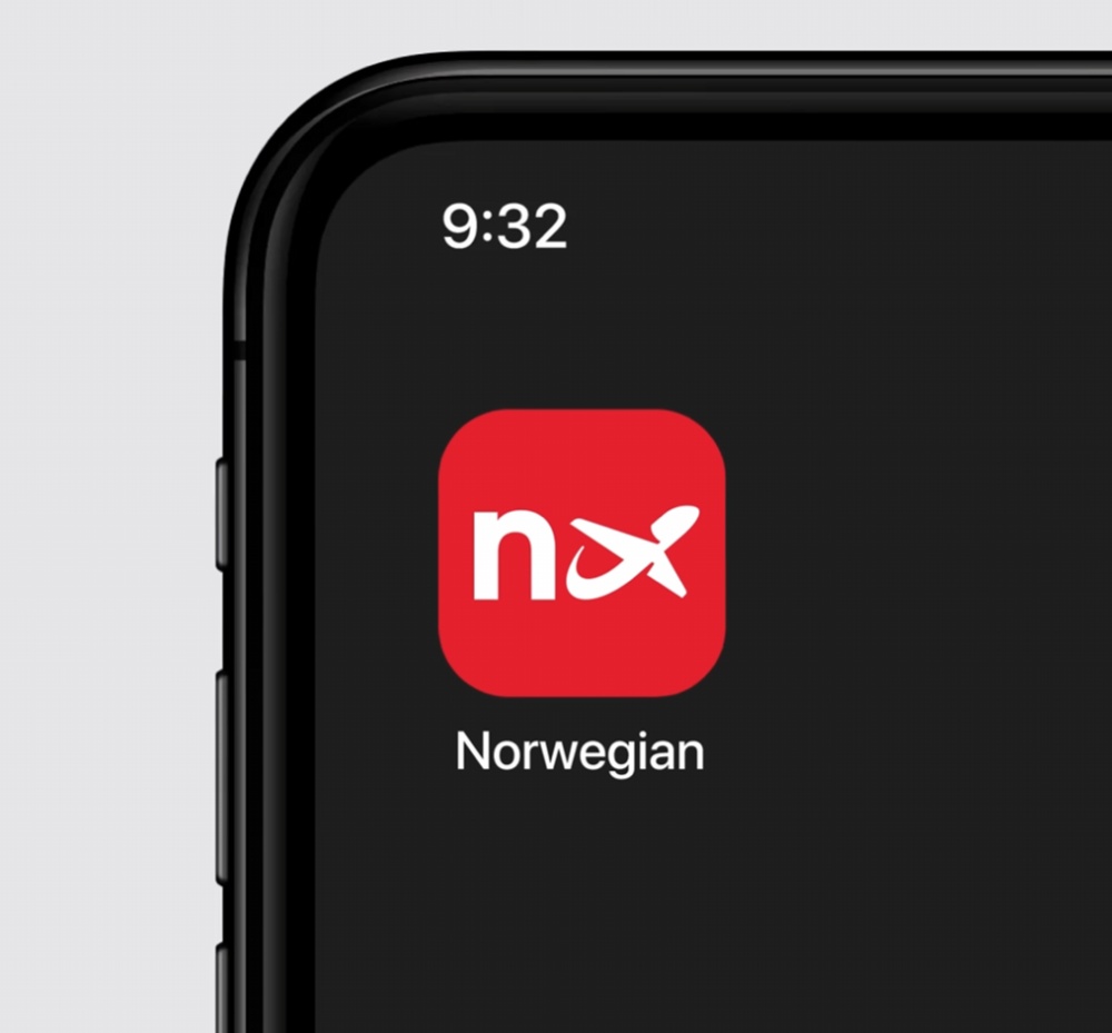 Logo Norwegian na aplikacji smartfona